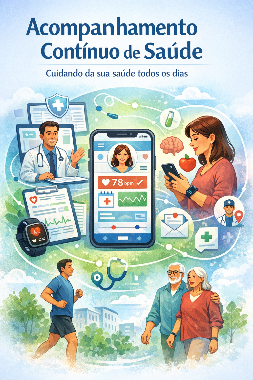 O acompanhamento contínuo de saúde representa uma nova forma de cuidar do corpo e da mente: mais próxima, preventiva e conectada ao dia a dia.